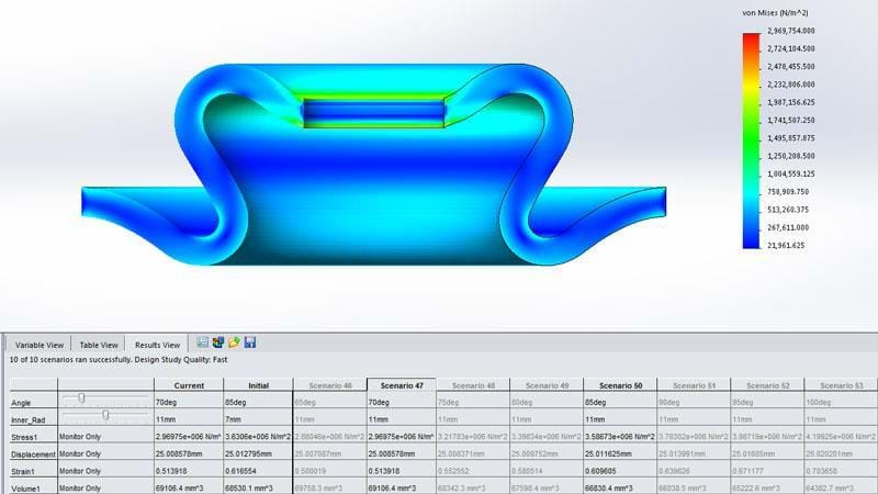 Plastic And Rubber Part Analysis In SOLIDWORKS