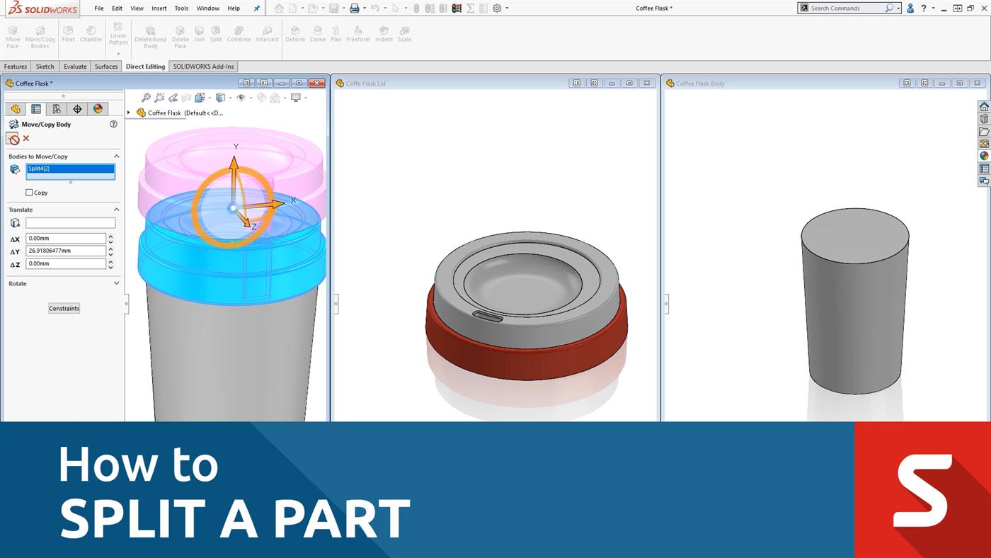 How To Split A Part In SOLIDWORKS