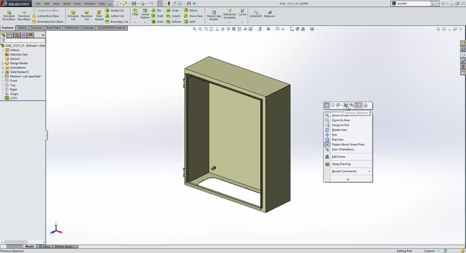 Selection Tools In Solidworks