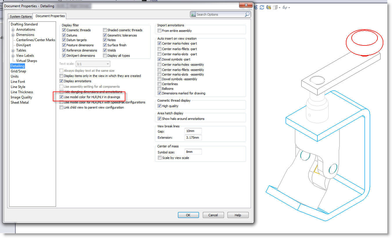 Highlight Components In Drawing Views