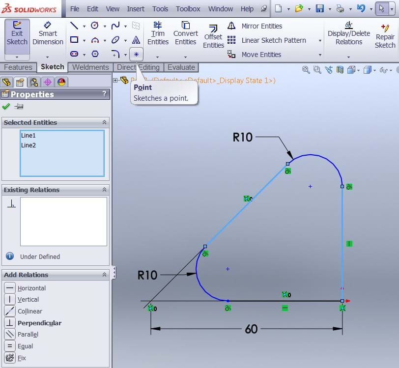 Sketch Fillets And Dimensions To Missing Corners