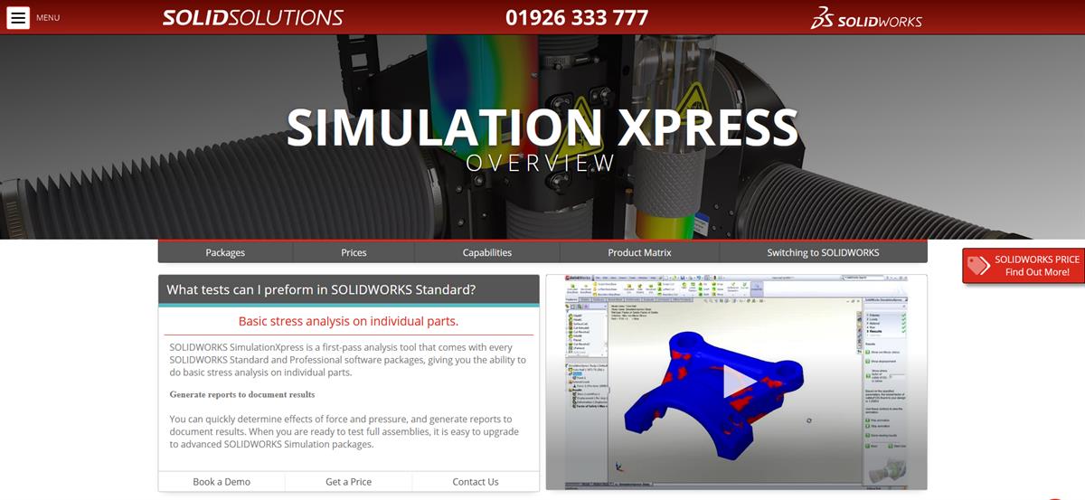 SimulationXpress Capabilities in SOLIDWORKS 3D CAD