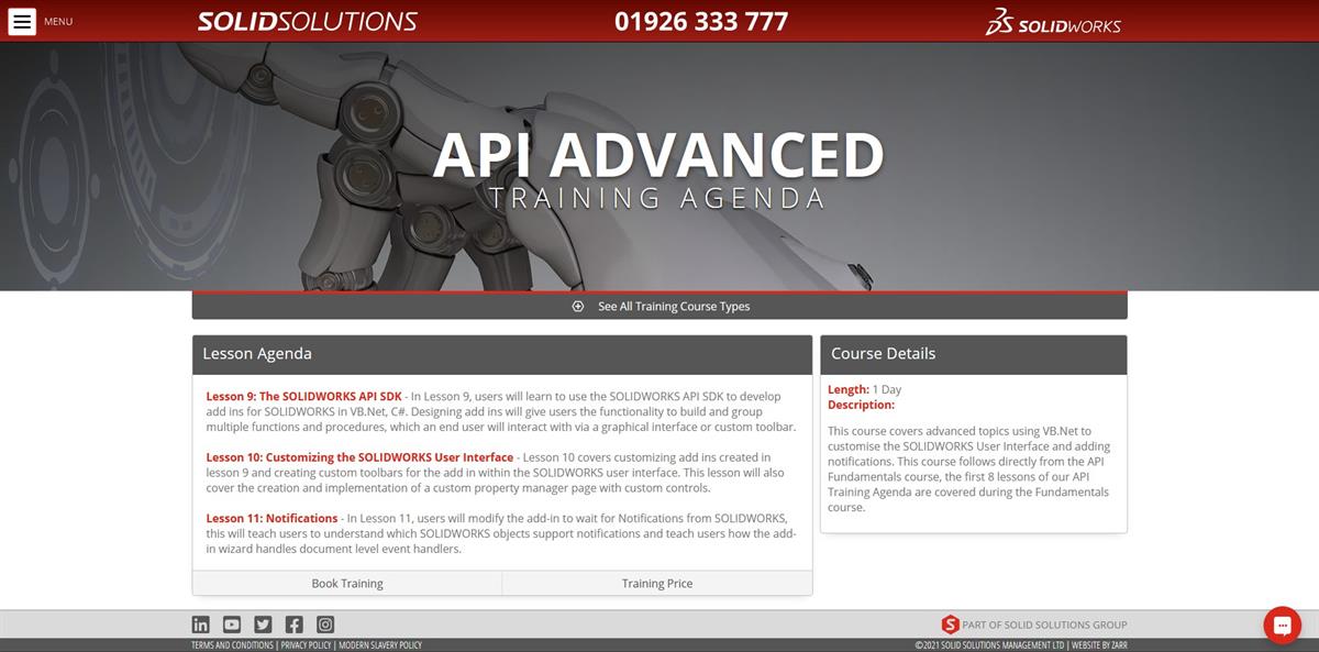 API Advanced Training Agenda